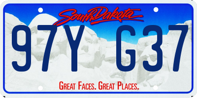 SD license plate 97YG37