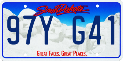 SD license plate 97YG41