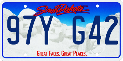 SD license plate 97YG42