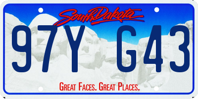 SD license plate 97YG43