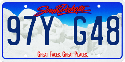 SD license plate 97YG48
