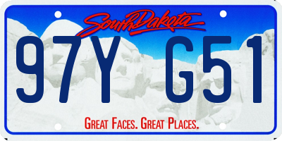 SD license plate 97YG51