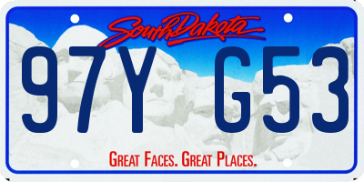 SD license plate 97YG53