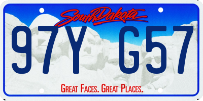 SD license plate 97YG57