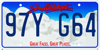 SD license plate 97YG64