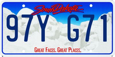 SD license plate 97YG71