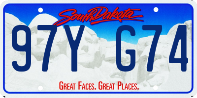 SD license plate 97YG74