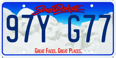 SD license plate 97YG77