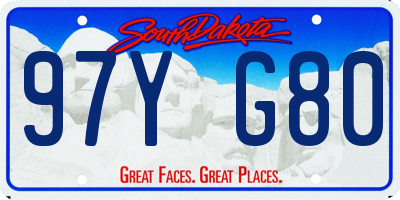 SD license plate 97YG80