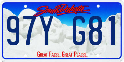 SD license plate 97YG81