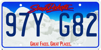 SD license plate 97YG82