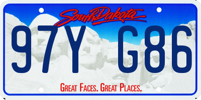 SD license plate 97YG86