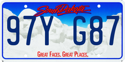 SD license plate 97YG87