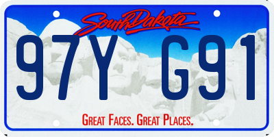 SD license plate 97YG91
