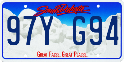 SD license plate 97YG94