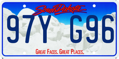 SD license plate 97YG96