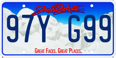 SD license plate 97YG99