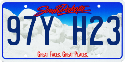 SD license plate 97YH23