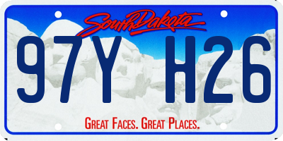 SD license plate 97YH26