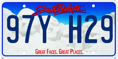 SD license plate 97YH29