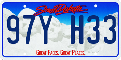 SD license plate 97YH33