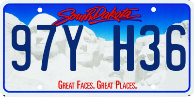SD license plate 97YH36