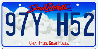 SD license plate 97YH52