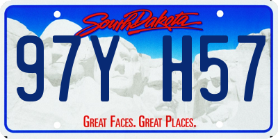 SD license plate 97YH57