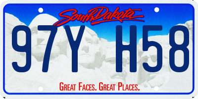 SD license plate 97YH58