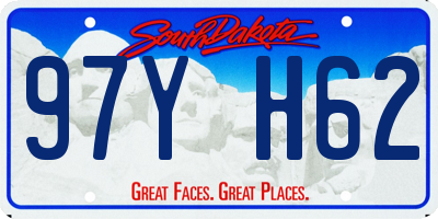 SD license plate 97YH62