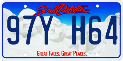 SD license plate 97YH64