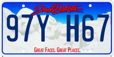 SD license plate 97YH67