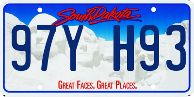 SD license plate 97YH93