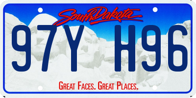 SD license plate 97YH96