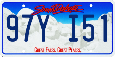 SD license plate 97YI51