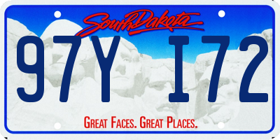 SD license plate 97YI72