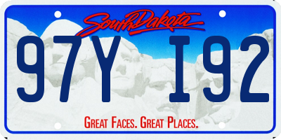 SD license plate 97YI92