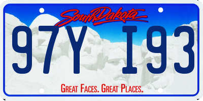 SD license plate 97YI93