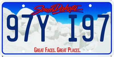 SD license plate 97YI97