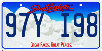 SD license plate 97YI98