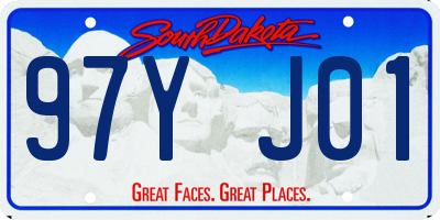 SD license plate 97YJ01