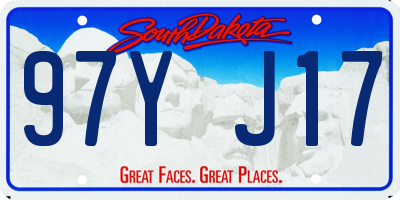 SD license plate 97YJ17