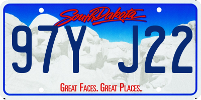 SD license plate 97YJ22