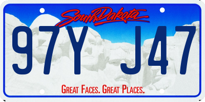 SD license plate 97YJ47