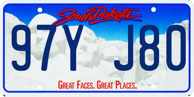 SD license plate 97YJ80