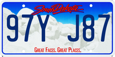 SD license plate 97YJ87