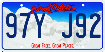 SD license plate 97YJ92
