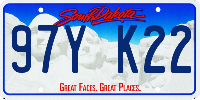 SD license plate 97YK22