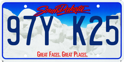 SD license plate 97YK25