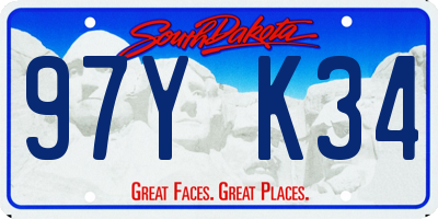 SD license plate 97YK34